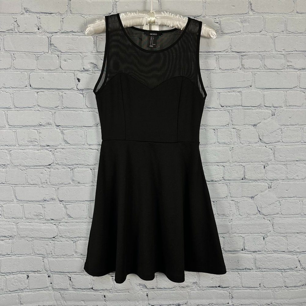 Forever 21 Women's Top Sheer Mesh Sleeveless Mini Dress, Size Small, Black